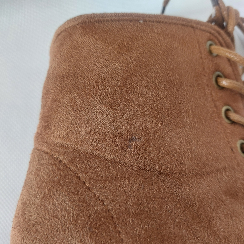 Forever Women's Brown Lace-Up Ankle Boots‎ Size 6 - Picture 7 of 8